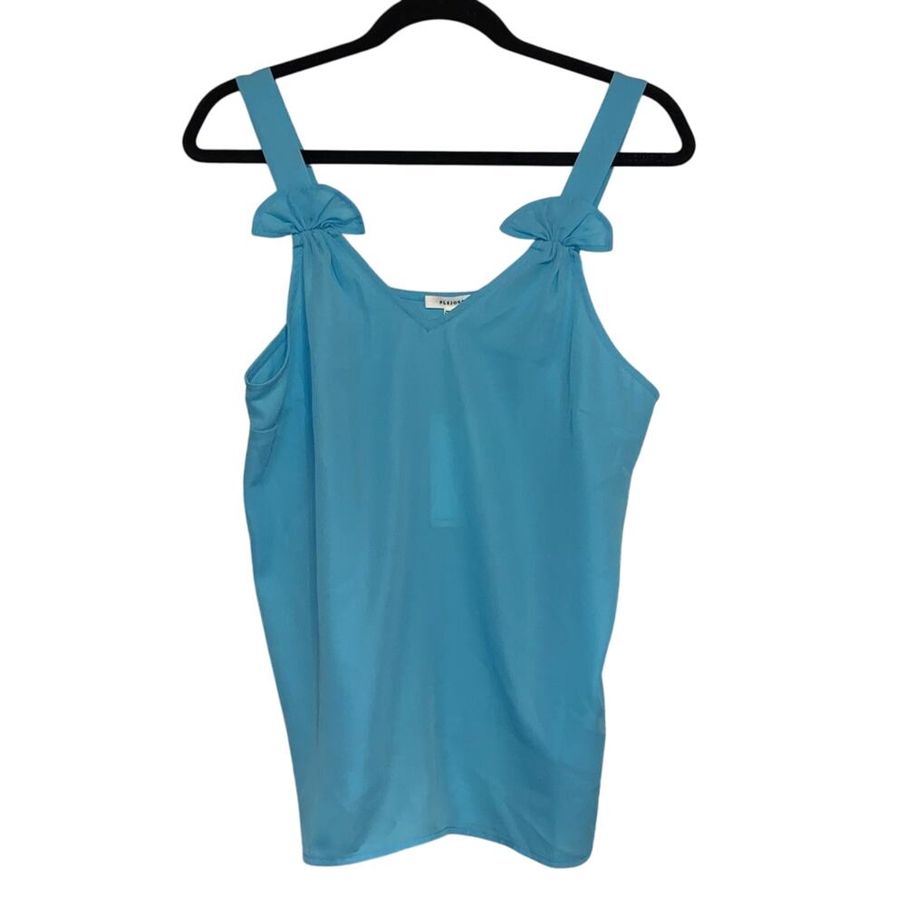 NWT Pleione‎ V Neck Turquoise Blue Tank Top